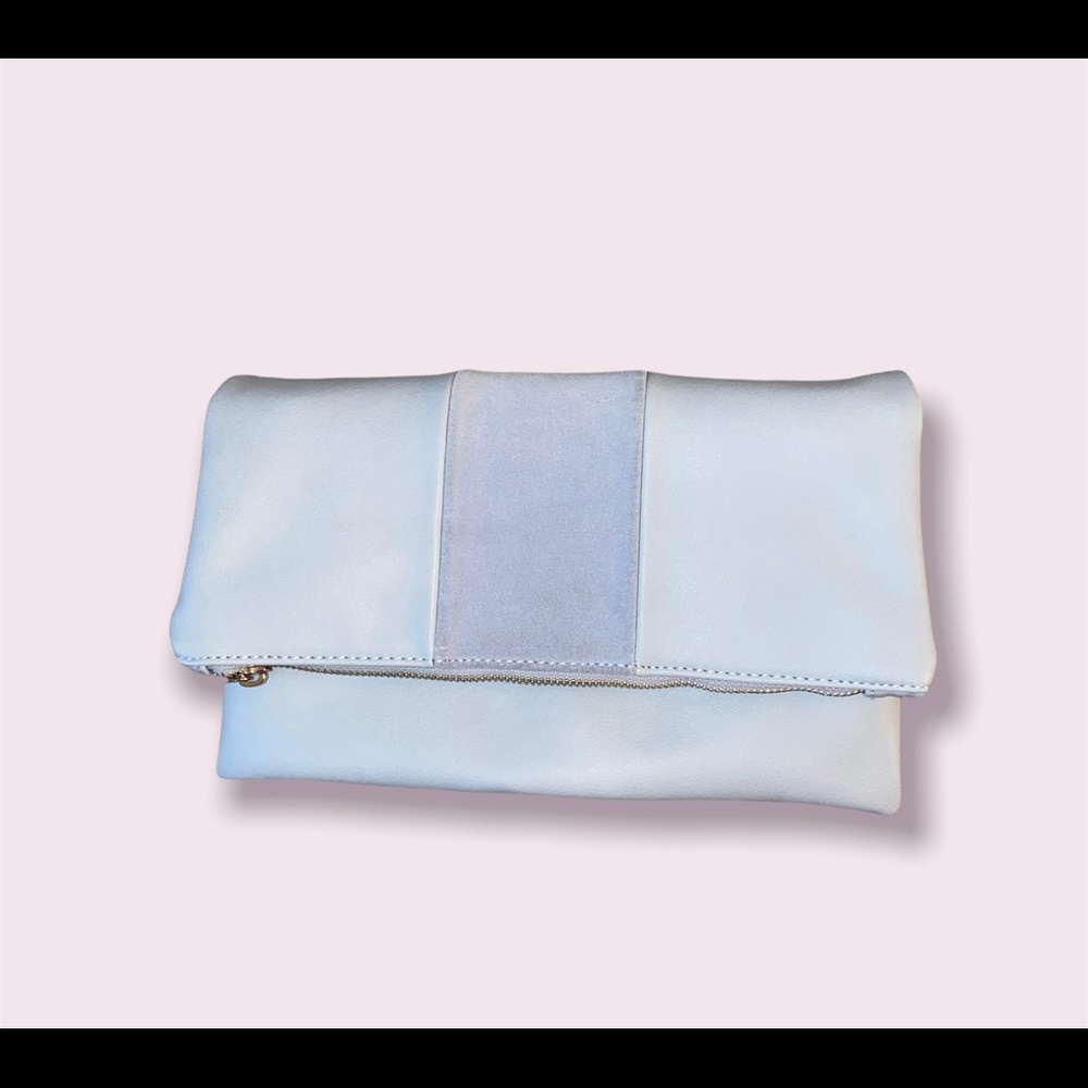 bp tonal stripe foldover clutch light blue